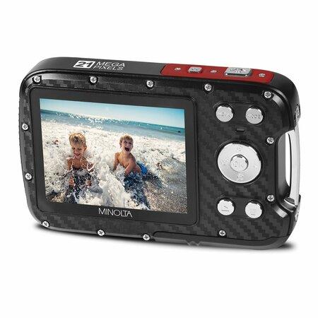 Minolta MN30WP Waterproof 4x Digital Zoom 21 MP/1080p Digital Camera Red MN30WP-R